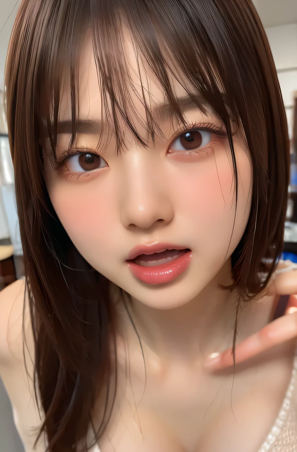 ((NSFW))、masterpiece、最high quality、high quality、best image quality、8K、最High resolution、High resolution、最high quality、Realistic human body with detailed details、Realistic skin in every detail、Realistic face in every detail、Realistic eyes in every detail、The nose is realistically reproduced down to the last detail.、Realistic lips in every detail、Realistic teeth in every detail、Realistic ears with attention to detail、Realistic hair with detailed details、Realistic chest with attention to detail、Realistic areola with detailed details、Realistic nipples with attention to detail、Realistic arms with attention to detail、Realistic hands with attention to detail、Realistic fingers with attention to detail、(fine hands、thumb1reference4)、Realistic legs with attention to detail、Realistic feet with attention to detail、((Realistic female genitalia drawn in detail(pussy))、((Realistic excretory organs down to the last detail(anus))、((Realistic pubic hair down to the last detail))、((beautiful japanese girl))、(japanese model), (japanese woman)、((18 year old beautiful girl))、(black hair)、(straight hair)、((whole body))、((Beautiful breasts directed upwards、Medium chest))、(slim style、slender style)、(whole body光沢肌、Fair skin)、((full nude))、Detailed and realistic human body、detailed realistic skin、detailed realistic face、detailed realistic arms、Realistic hand-painted details、Detailed realistic fingers、Detailed realistic feet、Detailed realistic female breasts、((Detailed realistic female genitalia(pussy))、((Detailed realistic female excretory organs(anus))、((Detailed realistic female pubic hair))、((detailed realistic vagina))、in a dark basement、Stone pavement with an eerie and cold atmosphere、a lot of sweat on the body(full of sweat:1.3), ((Realistic semen drawn in detail))、((詳細なRealistic sperm))、((Unrealistic large amount of semen bukkake))、((Realistic sperm))、((Woman covered in sperm))、(((spray cum all over the face)))、((The whole hair is slippery with sperm.))、(((whole bodyの精子)))、((Sperm bukkake on the chest))、((spray sperm onto the surface of the female genitals)))、(((A large amount of sperm adheres to the entire skin)))、((facial shower))、((shower a large amount of semen on the body))