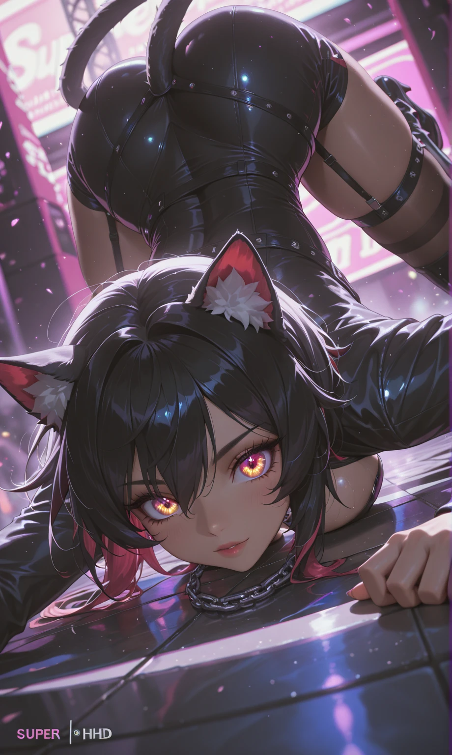 dark sakura Full body suit Succubus Play with your feet