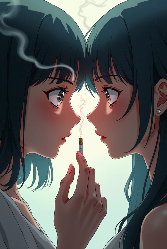 Girl painter draws face to face
