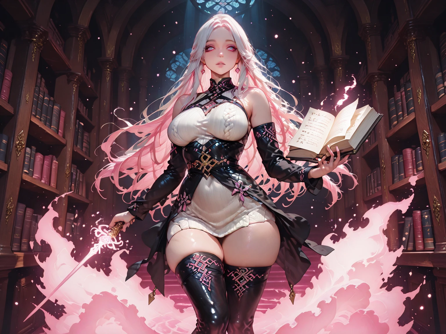 hoods,Chinese female,big breasts beautiful, guitar, neonlight,Mandal Broad-Flagta Art,Love to look at books