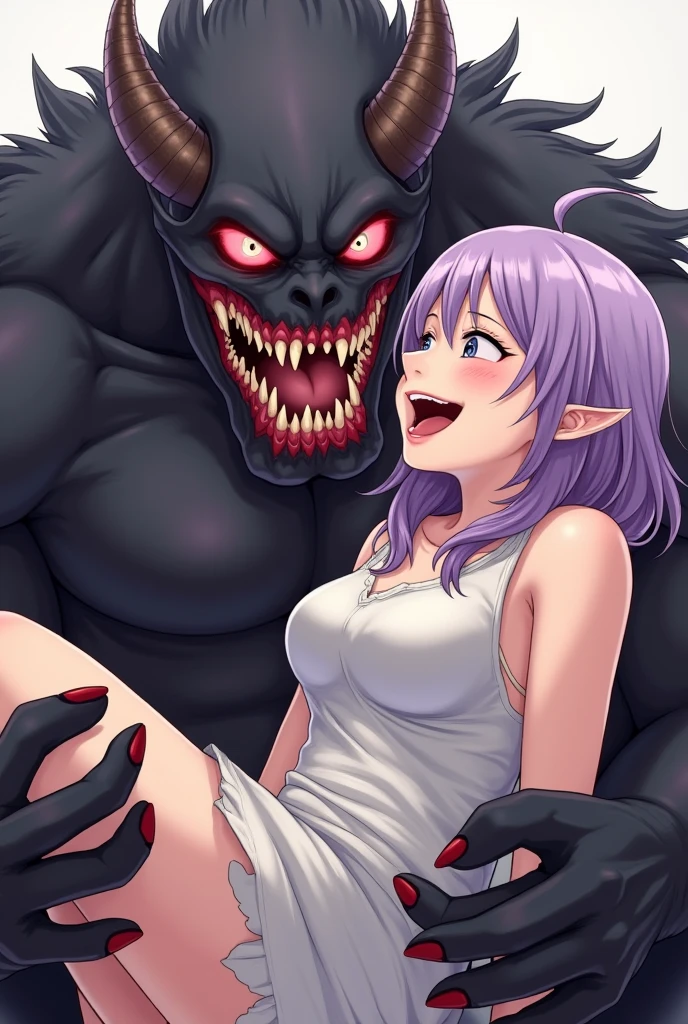 Browsing Caution,(software:1.5), (demon tail:1.5)、(((Succubus:1.8)))、白colorの髪:1.2、Long braids、Heavy bangs、((light purple skin))、Round eyes、、(pointy breasts:1.5、Huge Breasts:1.2)、How stupid, liar, detailed, (Girl trembling with sexual climax:1.5)、tearsが溢れている、Sticking out tongue,saliva,looks happy,tickle,joy,shy,tears,Ahegao、((Side angle:1.5))、((Ahegao))、confusion、color、((Lots of naked men:1.6))、((Surrounded by men:1.5))、Blushing、((Dungeons:1.5))、((heart shaped pupils:1.5))、pubic tattoo、tooth、Look to the side:1.5、R18、Drooling and laughing、hair over one eye