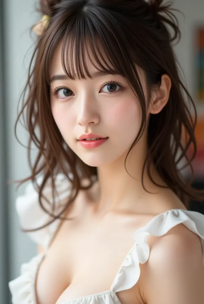 (highest quality、8k、32k、masterpiece)、(Realistic)、(Photorealistic:1.2)、(High resolution)、Very detailed、Very beautiful face and eyes、1 girl、Round and small face、Narrow waist、Delicate body、(close、highest quality、Attention to detail、Rich skin detail)、(highest quality、8k、Oil paint:1.2)、Very detailed、(Realistic、Realistic:1.37)、Bright colors、(((brown hair)))、(((Bust Shot)))、(((Long Hair)))、(((Pure white wall background)))、(((Pure white wall background)))、(((arms crossed in front of chest)))、(((Dressed as a courtesan)))、(((Look straight ahead)))、(((anger)))、(((Angry)))、(((Teeth are visible)))、(((Wearing courtesan clothes)))、