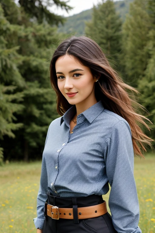 ASCIIA full color portrait of a beautiful woman, linen shirt and navy shorts, quiet park,dark hair, epic character composition,by ilya kuvshinov, alessio albi, nina masic,sharp focus, subsurface scattering, f2, 35mm, film grain, nice smile <lora:Ladydee:1>