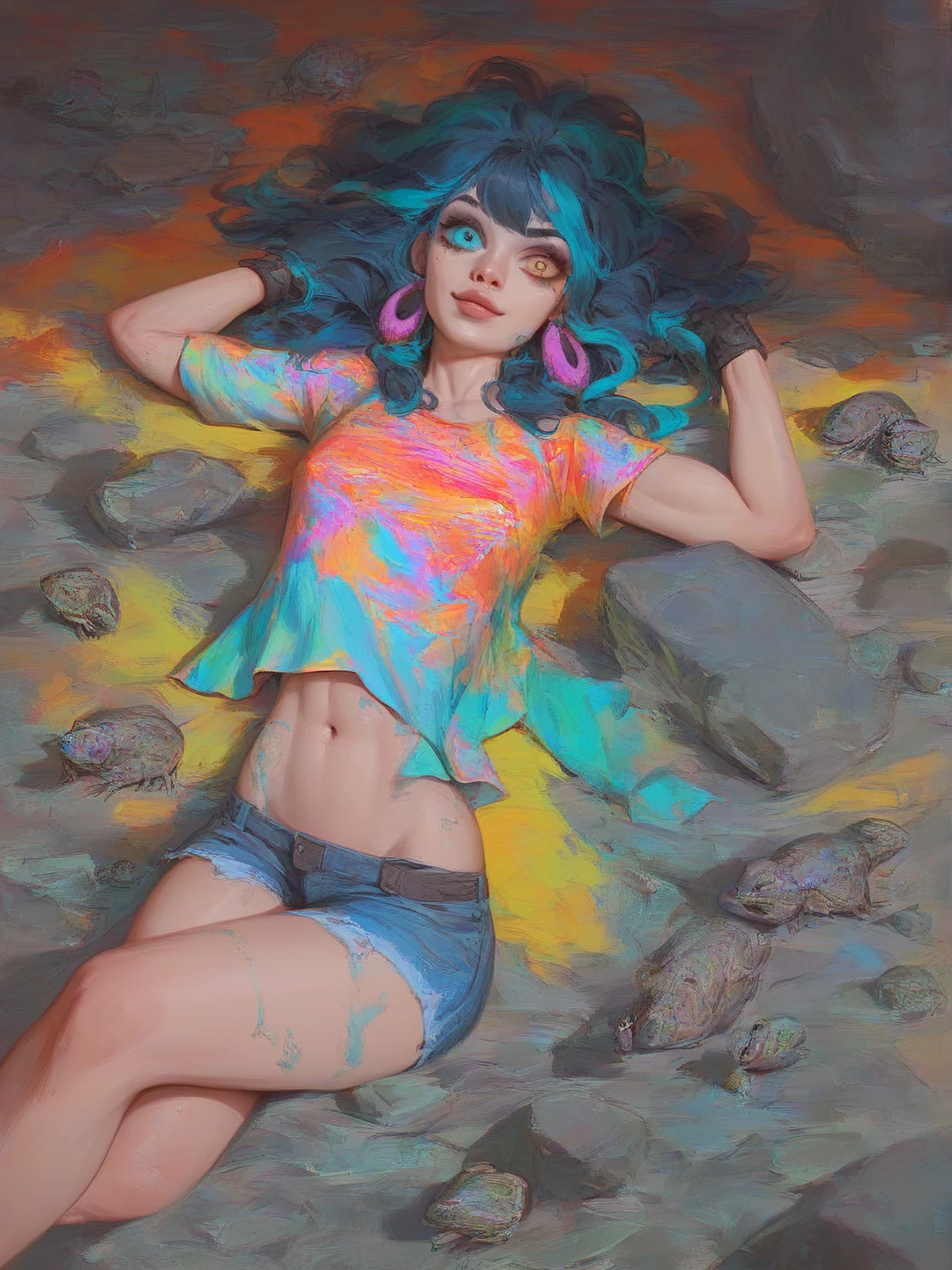 ((NSFW, topless:1.4)), ((having sex, vaginal sex:1.3)), (masterpiece, top quality, best quality, official art, beautiful, cosmic, atmospheric, psychedelic, dreamlike and aesthetic, swirling psychedelic cosmic graffiti patterns:1.2), (1girl), extreme detailed,(fractal art:1.3),colorful,highest detailed, "(Best Quality, 8K, 32K, masutepiece:1.3), Ultra-detailed, (Photorealistic:1.4), pink and white colors, perfect color scheme, albino, Punk rock Girl, Detailed moonlight eyes, full body portrait, Luxurious neon blue punk hair, Edgy Harajuku-inspired punk rock fashion, super huge enormously gigantic , cleavage showing, Avant-garde makeup, Numerous piercings, Heavily tattooed body, swirling psychedelic cosmic dreamlike graffiti pattern background