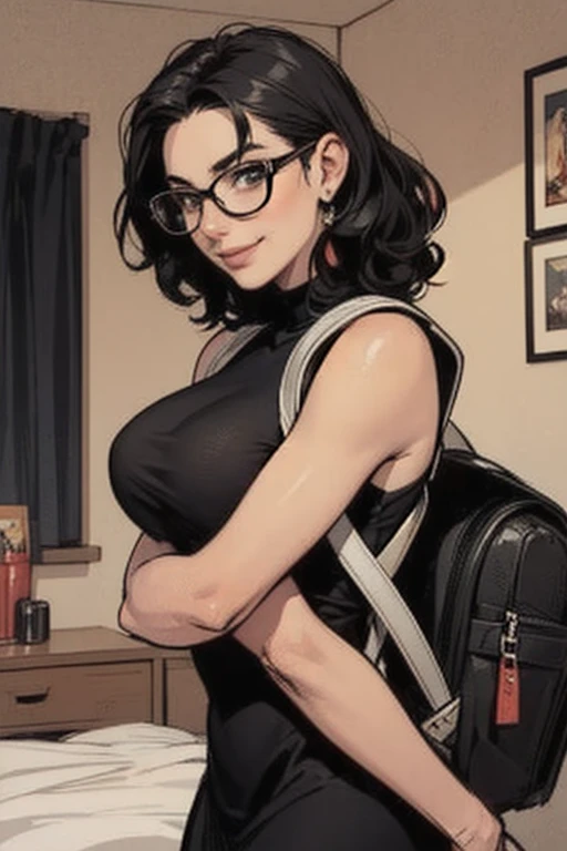 vintage sexy mia khalifa comic book, color,sweaty, moisty, by alex raymond, moisture stain, ..., 1girl, armlet, bangle, black_hair, bracelet, breasts, cleavage, dress, earrings, english_text, glasses, gold, gradient, gradient_background, jewelry, large_breasts, long_hair, makeup, mole, necklace, sitting, smile, solo, speech_bubble, spoken_ellipsis, spoken_heart, thighhighs, thought_bubble, yellow_background, yellow_legwear, yellow_sky, yellow_theme