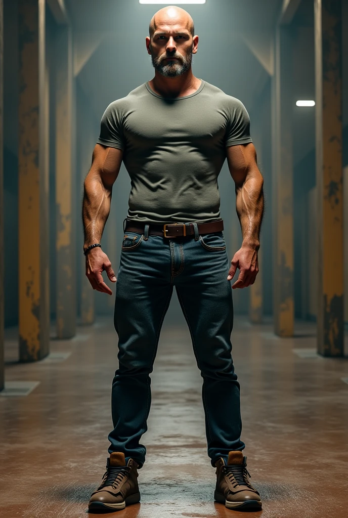 A full body view of a ginger male werewolf wearing clothes that werewolves typically wear.