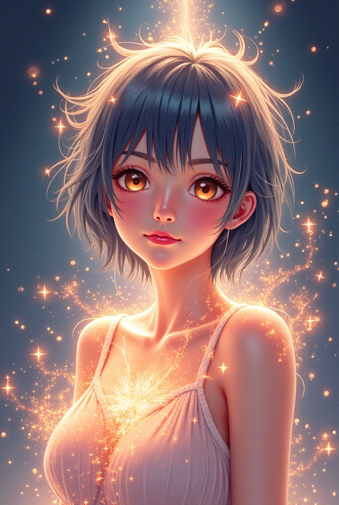 Create a cartoon-style illustration inspired by these lyrics. The scene symbolizes the wounds of the past and the hope for the future. In the foreground is a young woman who continues to move forward in the face of challenges. She looks determined, courageous and hopeful.
The young woman has short black hair and a scarred body. She is dressed in dark shades and holds a red flame in her hand, symbolizing her burning passion. Her eyes are focused on the future and show a strong will.
In the background is the difficult path she has taken. There are various obstacles in his path, and scars from the past are visible. However, there is a glimmer of hope shining ahead of her, and countless stars twinkle in the night sky.
The sky is filled with dark clouds, but the light that shines through them illuminates his path. Behind her, a shadow is depicted as a symbol of loneliness and despair, but the shadow is cut by his determination.
The overall mood should convey the strength to overcome the pain of the past and move forward with hope for the future. The illustration symbolizes the determination to overcome any difficulties and move forward into the future.
Translated with DeepL.com (free version)