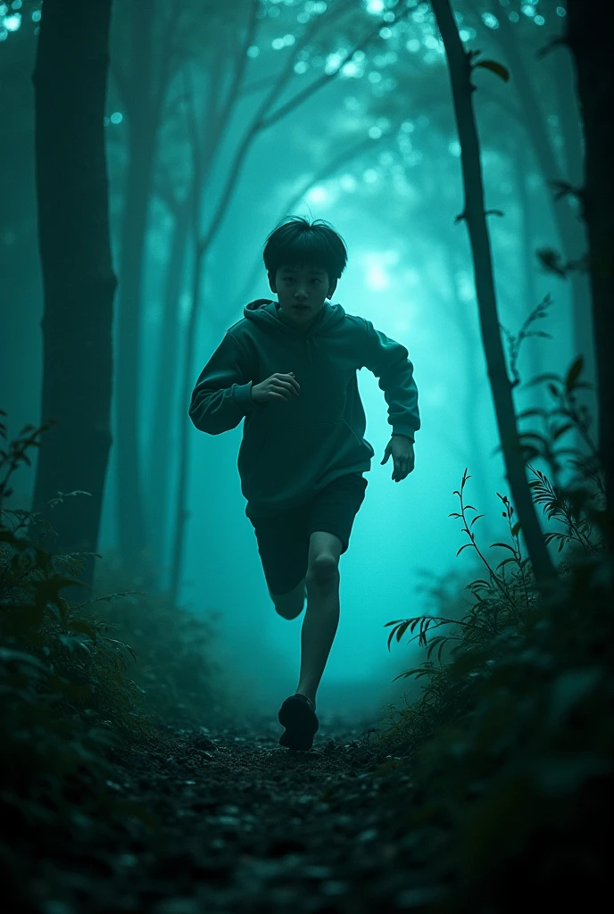 r running in dark forest