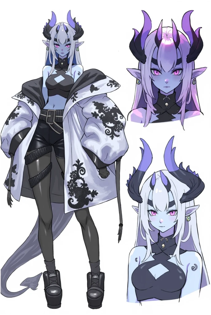 masterpiece, best quality,very aesthetic,absurdres
1girl
<lora:ETFILLUS2:1> etfillus, colored skin,white skin, pointy ears, purple eyes, long purple hair, black armor, see-through bodysuit,white bodysuit,navel,thigh cutout || ass cutout,looking back,simple background,hand on hip
 <lora:r3dfive illu-000030:1>