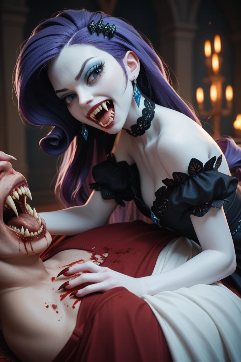 pov, two zombie girls, licking penis, foreskin, looking at viewer, slim, 3d
