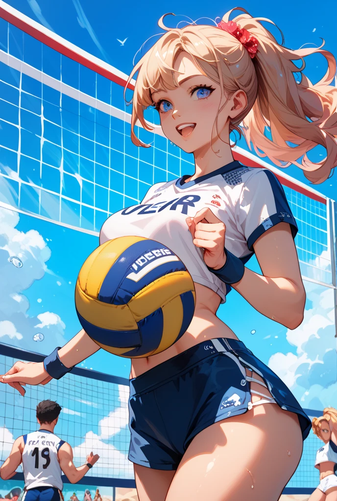 unity 8k wallpaper, anatomically correct, (((masterpiece))), (((best quality))), (((ultra detailed))), (((high-resolution))), ((Ultimate cutie)), perfect hands, perfect finger, (((good anatomy))), detailed beautiful face, shiny hair, (((gyaru))), (potbelly), (curvy), medium breasts, ((Thick thighs)), (((solo))), ((seductive smile)), (((blush))), (half open mouth),
BREAK, (((sit astride the perfectly spherical shape 6-inch volleyball))), (((Straddling a perfectly spherical 6" volleyball))), (((Perfectly spherical 6" volleyball fits perfectly crotch))), BREAK, (((Rub the Perfectly spherical 6" volleyball against crotch))),
BREAK, (Collared volleyball uniforms), sleeveless, ((buruma)), ((kneepad)), (pussy juice stained), (elbow pad), (((sweat))), (((covered in sweat))), ((deep breathing)), in Volleyball Court, indoor, lighting, looking at viewer, full body, (spoken heart)