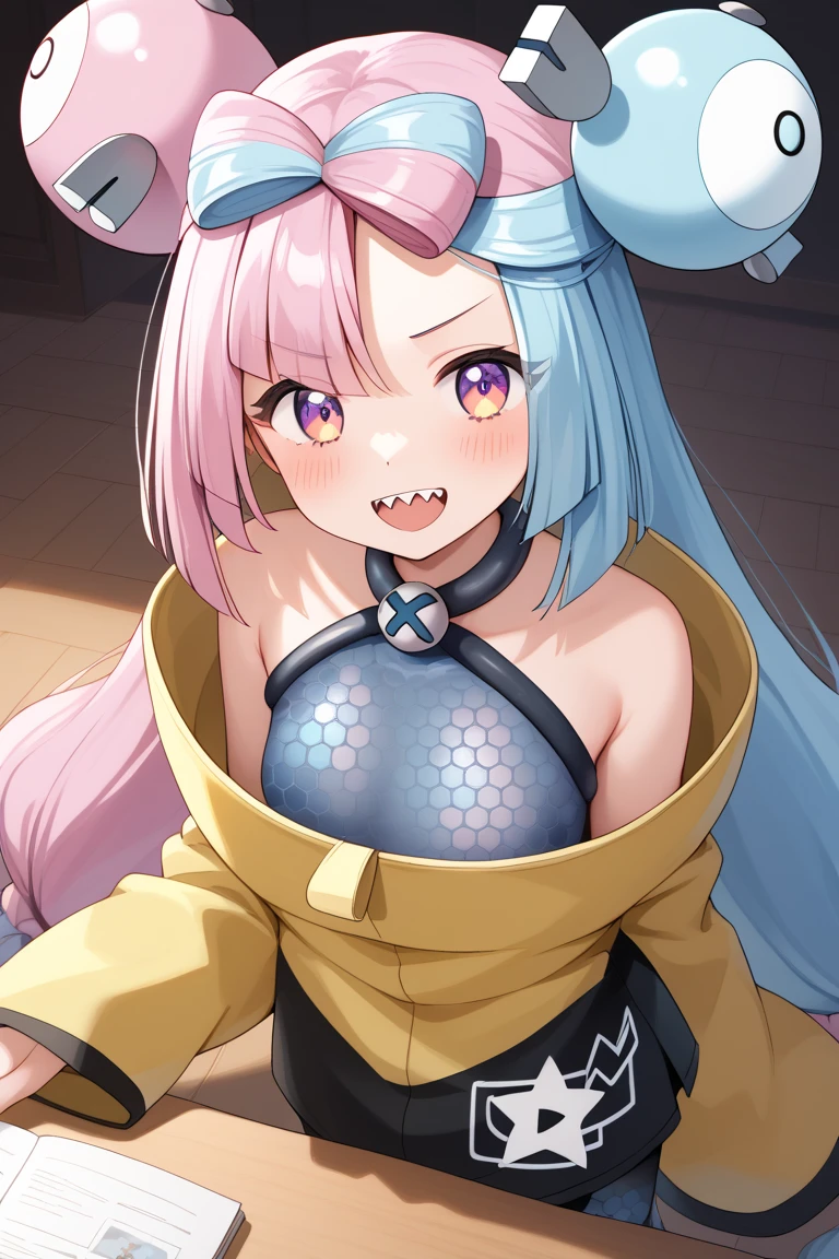 (((,)))loli bodiesolo girl)),((score_8_up, score_7_up, score_6_up, score_5_up, score_4_up, anime screenshot
1girl, solo, iono (pokemon),((enamel grey vest)), multicolored hair, long hair, character hair ornament, bow-shaped hair, yellow jacket, open clothes, open jacket, thick thighs,)),((Perfect body,))Heavy breathing,saliva, sweat, Sweaty and wet all over,((Perfect body,))((Super beautiful,))((High quality,))((gigantic breast,))pov, Looking at Viewer,Sweaty body,Rough breathing, sweaty body,Blushing,blowjob,Fellatio,deep throat,bukkake,cum on face,cum in mouth