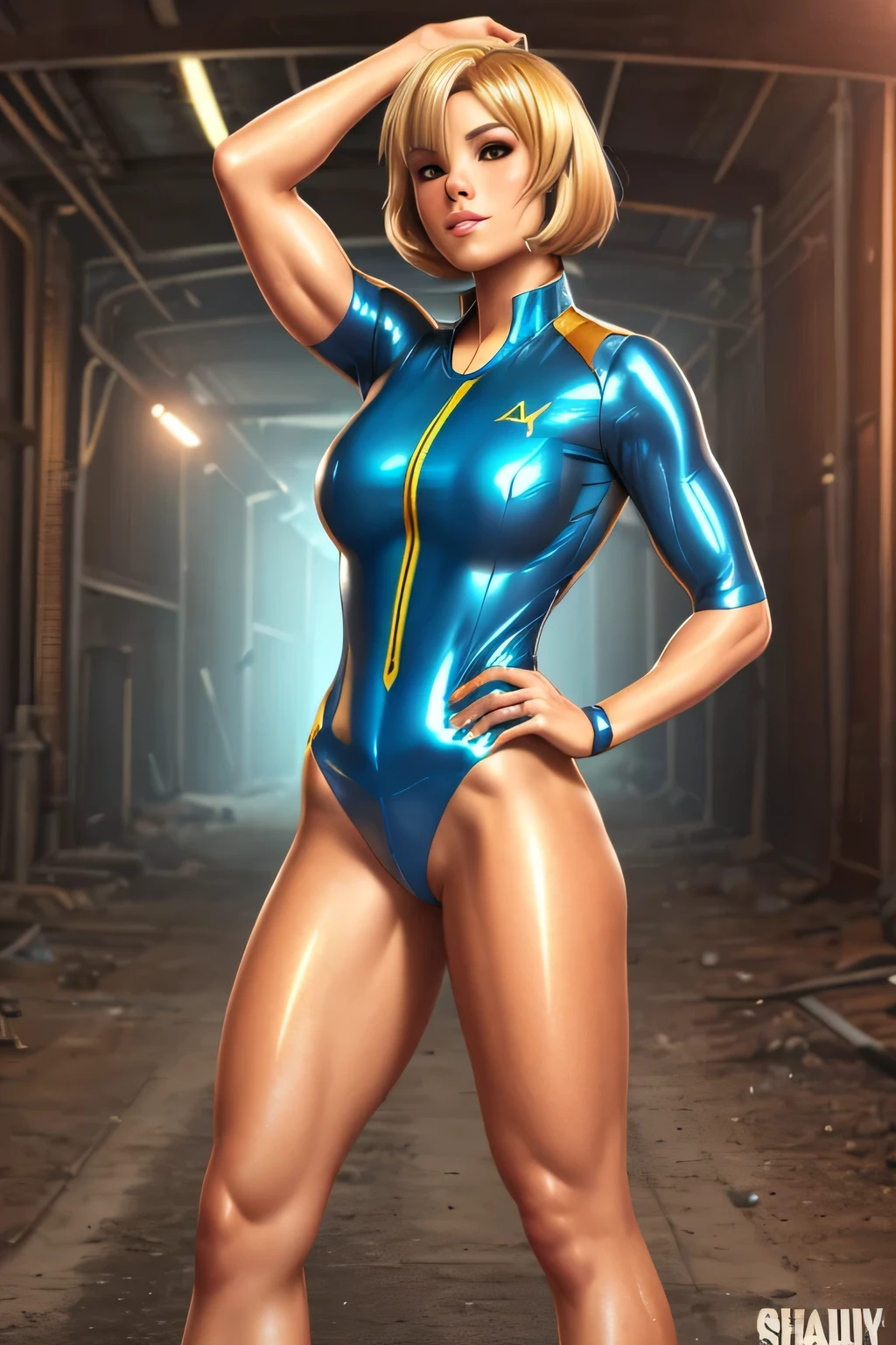 Realistic Huang Tingting, Fluffy red curly hair, The scene , delicate skin, Detailed body, Muscular, Alone, Wear Glitter Latex Glitter Leather Skinny Hot Pants, average horoscope, Thigh thick, Wide hips, Muscular手臂, they have many, bulging veins in the body, vein, muscle veins, Abs, Thigh thick, eBlue eyes, Natural skin texture, 迷你背心露出纤细Abs, Skin glows, Skin glows, Wet skin, soaking, Skin glows, oilly skin, in the mediterranean, hight contrast, Realistic skin, skin pore, intricately details, with black background, hight contrast, Realistic skin, skin pore, intricately details, RAW photos, ,glossy lips, lusciouslips, pretty nose, lifelike rendering, Immersive atmosphere, lightand shade contrast, Moody light, Perfect female body, Realistic skin, skin pore,high-leg swimsuit,one piece swimsuit,(Leg straps,arm belt,collars,choker necklace,lots of jewelry:1.5)