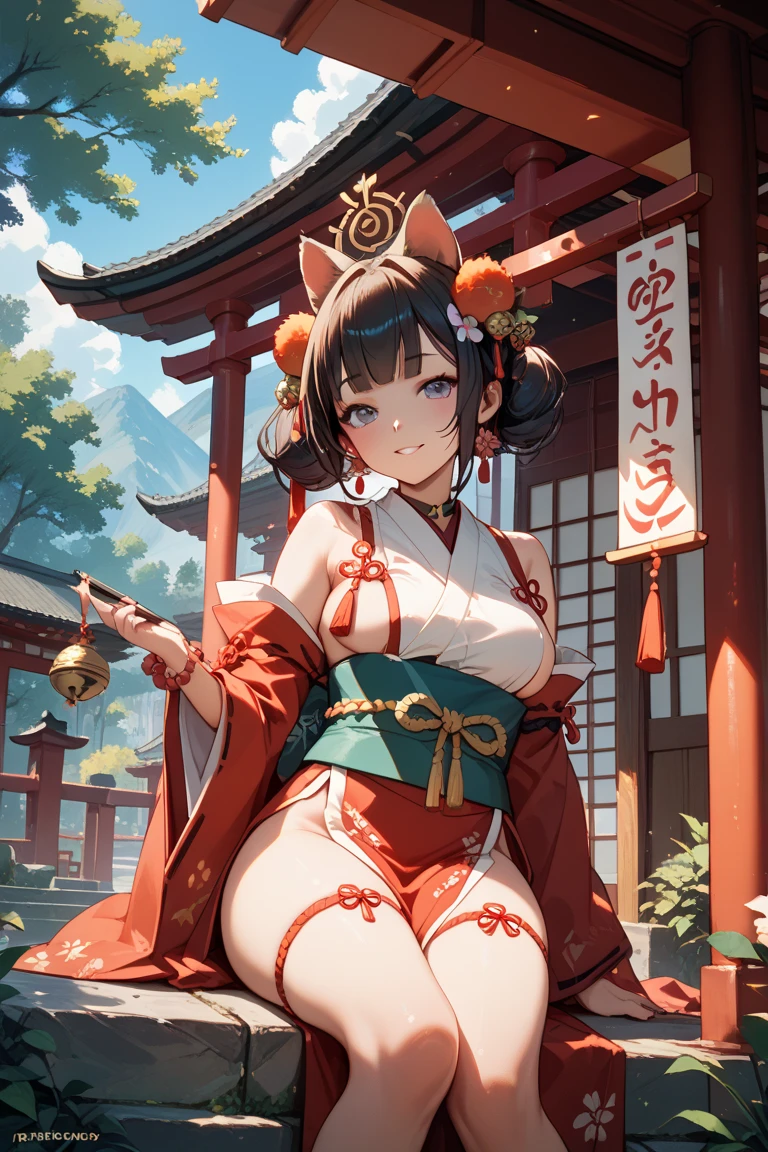 Fertility Goddess , Disheveled Japanese Stained loinclothes , Original Japanese Landscape , My heart is beating fast with anticipation , groin is hot