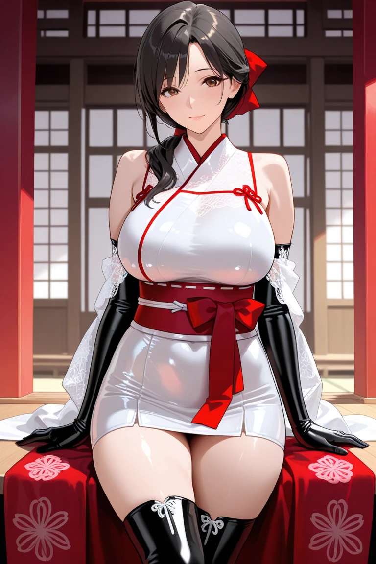 personaje anime style, A confident, curvy woman with a captivating smile, Cuerpo completo((manos finas y detalladas)), mostrando su voluptuosa figura y una cintura bien definida, culata, vista trasera, en una encantadora escena de cocina, where she takes the role of a skilled and stylish housewife , wearing a beautifully designed apron, Preparando perfectamente una deliciosa cena para impresionar a todos.