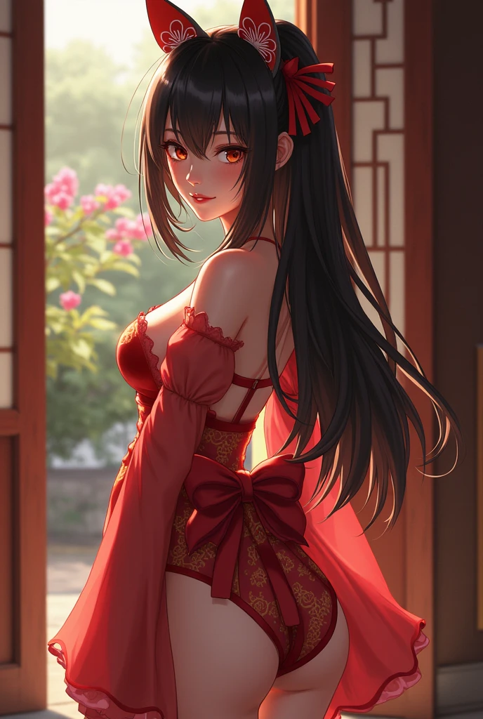 solo 1 girl view, TouHou Legend project, An adventure the young Reimu, which due to a curse has been transformed into Kedama, a little ball of hair, having to fight waves of enemies from an isometric perspective with both ranged attacks and hand-to-hand combat, being able to turn into different monsters, see underwear, sexy panties, random angle.,(all realistic intricate details)