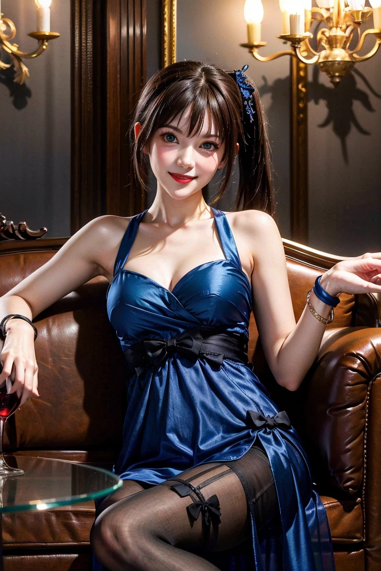 An innocent 20-year-old girl, (Satin Pencil Dress with Fishnet Stockings:1.5), (barefoot), (Dramatic Pose),smile, (High Ponytail),natural Park、RAW Photos, (8k, highest quality, masterpiece:1.2), (Intricate details:1.4)、(Photorealistic:1.4), Octane Rendering, Complex 3D rendering with ultra-detail, Studio Soft Light, Rim Light, Vivid details, Super Detail, Realistic skin texture, Detailed aspect, Beautiful details in the eyes, Highly detailed CG Unity 16k wallpaper, compensate, (Detailed Background:1.2), Glowing Skin, whole body, ((thin legs)), small waist, Cleavage, (looking at viewer:1.2)