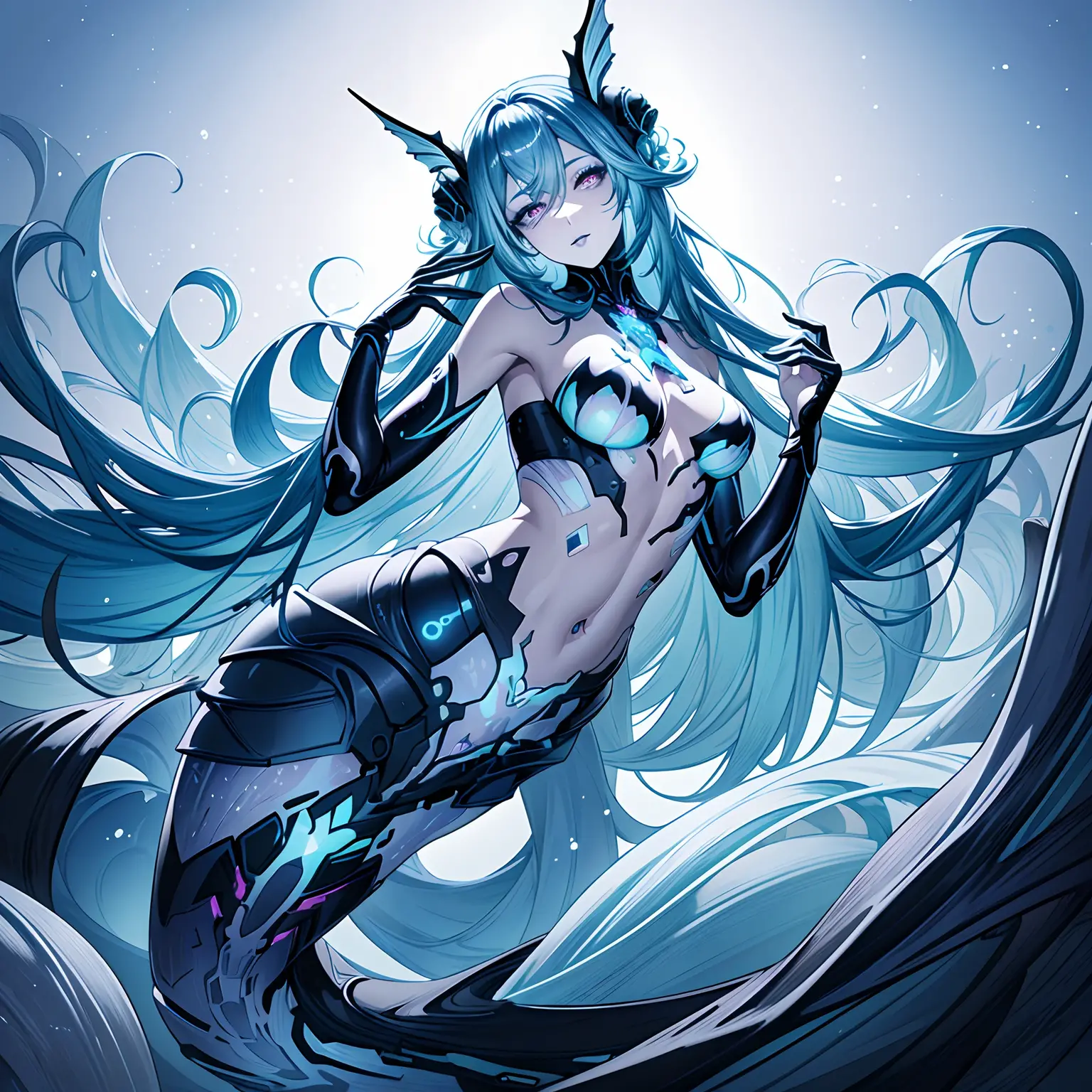 In the water, lying, mermaid.lamia