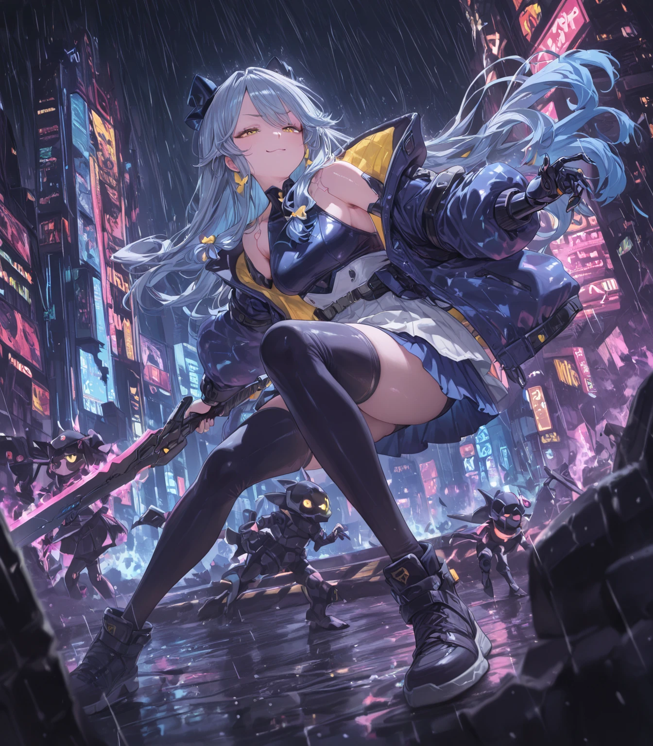 (Masterpiece, best quality, official art, extremely detailed CG unity 8k wallpaper: 1.8), (City, vehicle, 1girl, lie flat