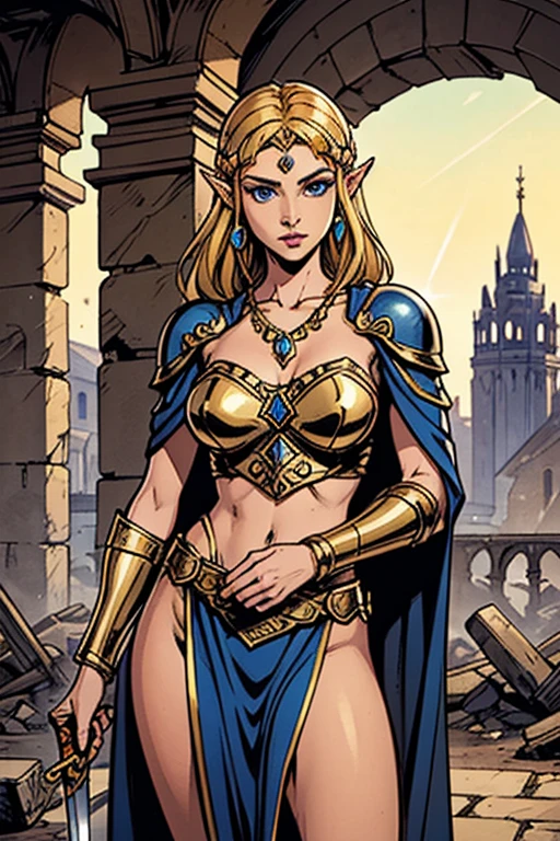 Elmore_Style fantasy illustrations of a portrait, close up, female elf mage, skimpy , Fantasy masterpiece by Larry Elmore , dragonlance , <lora:Elmore_Style-000013:0.7>