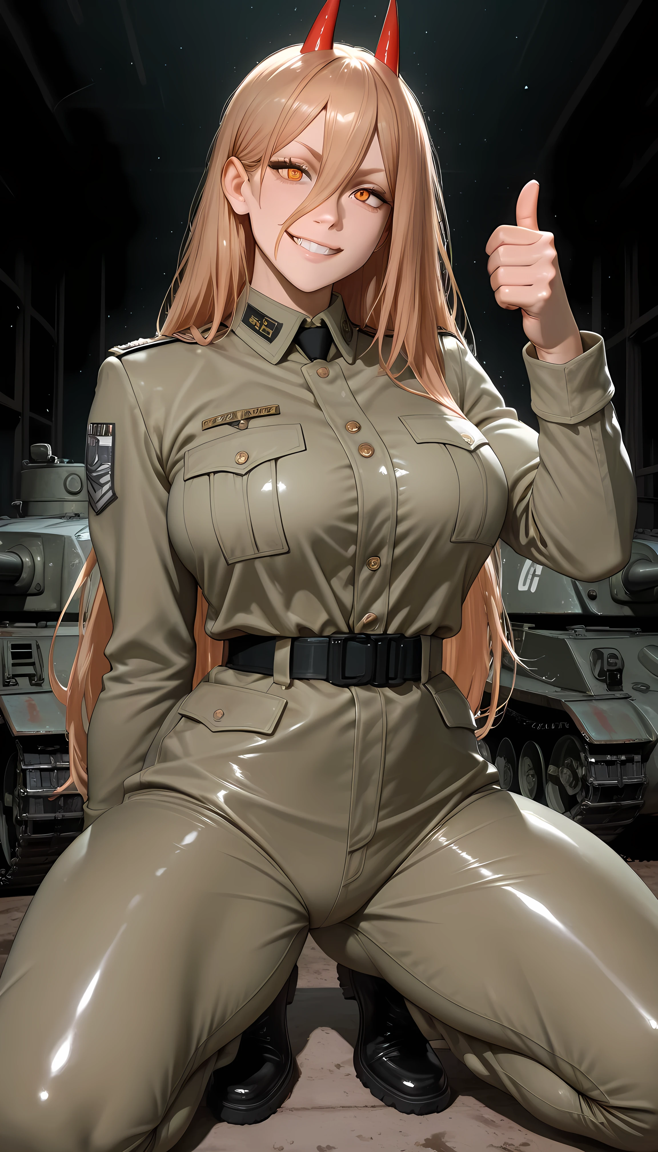 masterpiece, best quality, mgssniperwolf, detailed blue eyes, hair over one eye, green jacket, cleavage, belt, green pants, boots, fingerless gloves, snow, boreal forest, blank expression, unamused, long legs, <lora:sniperwolf-nvwls-v2:0.9>
 <lora:ThickerLines_RM_v1:0.5>
near a military base, walking, hand on hip,
destroying buildings, looking down:1.5, looking at the ground, <lora:giantess:1>, ((military base)), giga giantess, gts, giantess walking over a forest, destruction, rampage, huge craters, ravines, cracks in the ground, earthquake, smoke, fire, ruins, rubble, debris, crumbling,