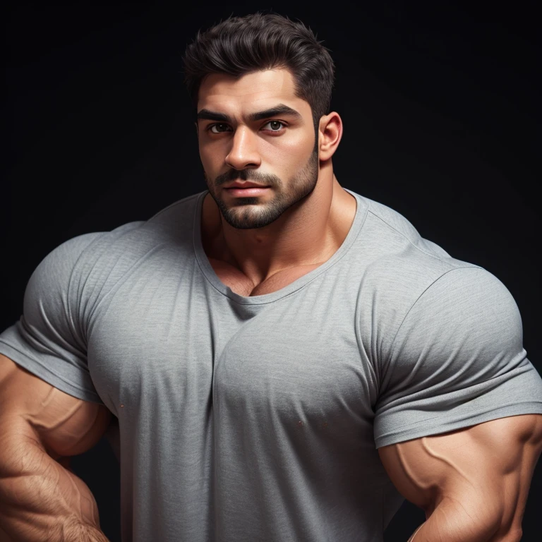(masterpiece, intricately detailed, highest resolution, best quality:1.2),a cocky male model,a 23 y.o indian muscle daddy with a muscular physique sitting on a chair completely naked with blue eyes,shaved head,mutton- chops,flaccid penis,saggy balls,hairy chest,vascular,muscle striations,soft light,fantastic realism,