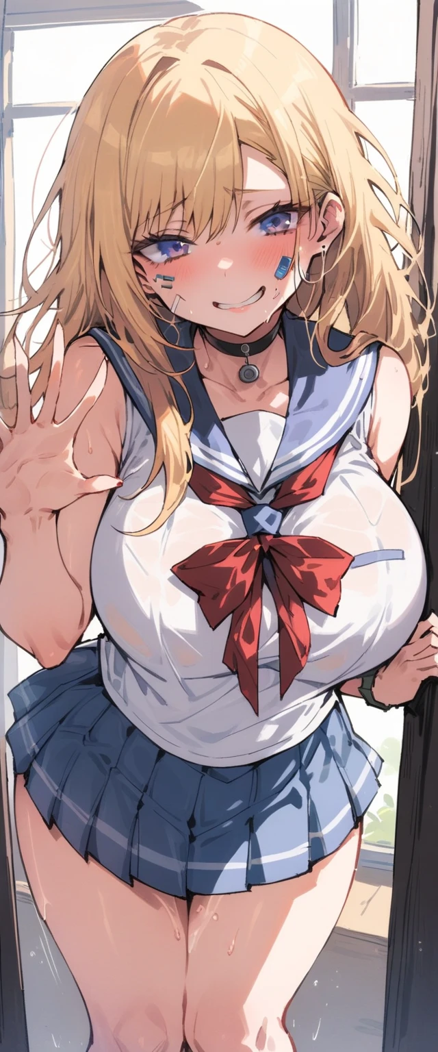 NSFW:1.6,(Magazine Cover、Sex、乳房 Exposed nipples:1.8)、((From below:1.2))、(Squat down and show off your crotch)、(Dynamic pose:1.1), One cute girl, Highest quality、超High resolution、High resolution、Highly detailed CG、8K Unit Wallpaper、、Beautiful attention to detail、((({Ibuki_Suika_East:1.15}, Horns, bow, length_hair, hair_bow, ribbon, Horn_ornament, No sleeve, Horn_ribbon, smile, orange_hair, red_bow, Lock, wrist_cuffs, 前hair, Open_mouth, very_length_hair, blonde_hair, )))、(Wet body:1.4)、(Shiny body,:1.6)、 red面, Sweat,Embarrassed、(Expression of pleasure:1.5)、(Exposed nipples)、red red面、Shy、(Perfect hands, Perfect Anatomy),