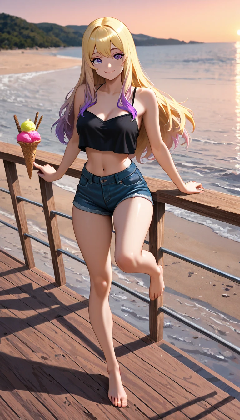 there is a 3d woman in a bikini sitting on a bench, realistic bikini, photorealistic perfect body, sexy pose, realistic shaded perfect body, attire: bikini, is wearing a swimsuit, various pose, sitting pose, asuka suit under clothes!, casual pose, 3 d anime realistic, very sexy pose, wearing pearl neon bikini, relaxed pose, thinking pose