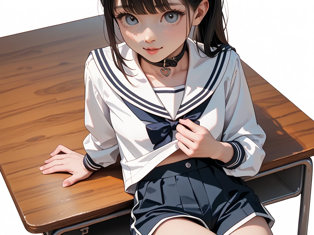 One Girl、blush、Embarrassed look、Perfect Anatomy、Short Bob、Small breasts、(((White student sailor uniform、Dark navy blue pleated student mini skirt、Black knee socks)))、((Hair tousled by the wind、Messy Hair、Broken hairstyle))、(((The wind blows up my skirt:1.3、White panties、Cute ass)))、Pay attention to the butt、Professional Lighting, Film Grain, chromatic aberration, (Eye and facial details:1.0), (Bokeh:1.1)、software:1.5)))、 highest quality, 8k, 20talent, ((spread legs:1.3)), ((peeing:1.5))