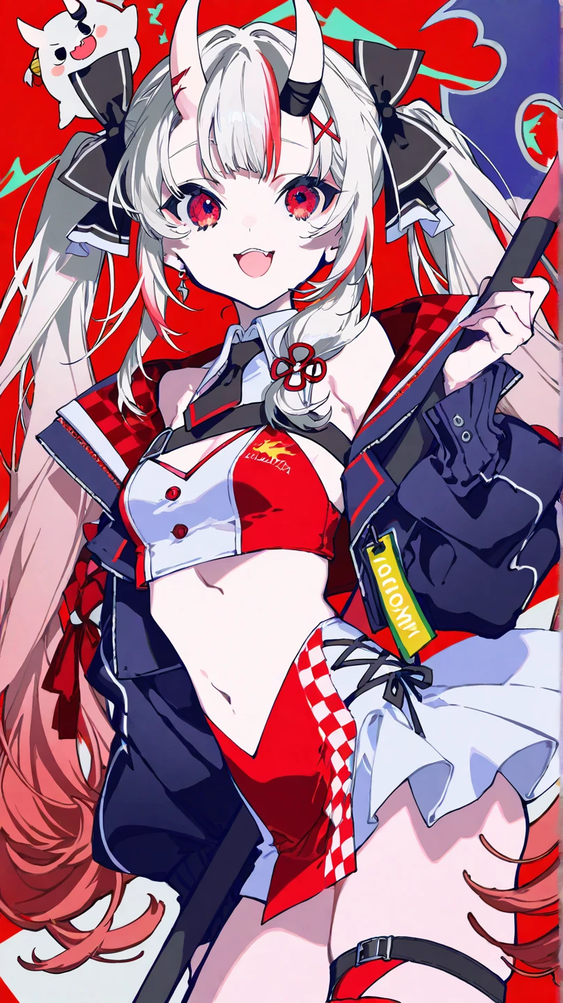 Anime girl , combat pose, (((blurry background))), ((white background)), character focus, bra top, lowleg panties, bare foot, bare shoulder, bare waist, solo,