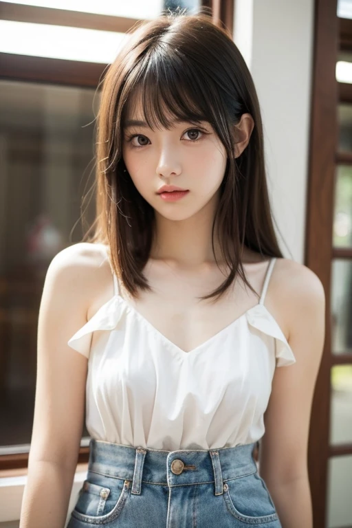  (best quality, masterpiece, 16k, ultra detailed, beautiful skin, professional lighting)
{{A girl:18 yo:smile}}, {full body, naked, nude, bare:nipple}、{facing front}, {pussy :pubic hairｙ:1.2}
