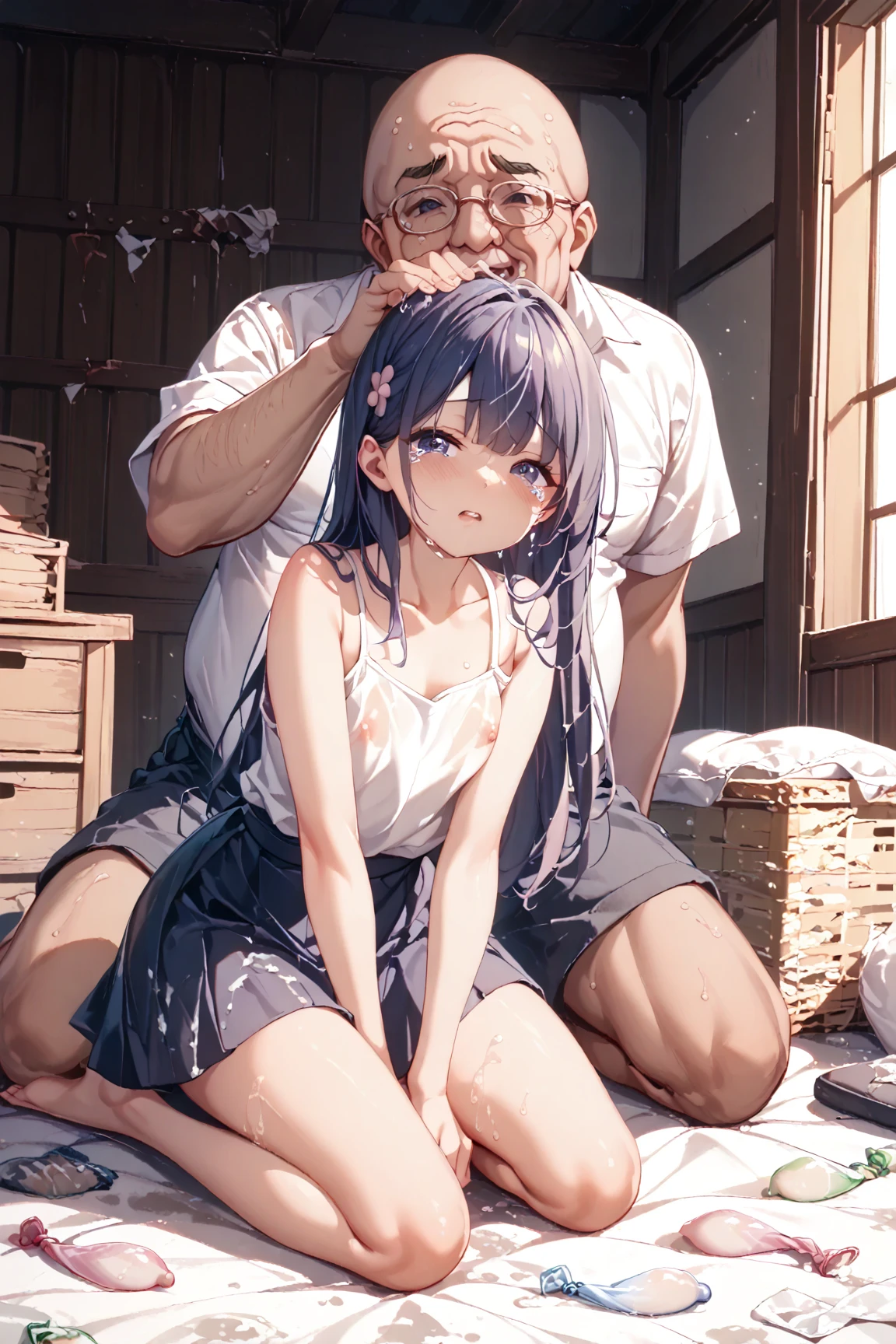 NSFW,masterpiece,Highest quality,High resolution,Super detailed,Shiro \(no game No life\),Long Hair,Multicolored Hair,Hair between the eyes,Gradient Hair,Yellow Eyes,Flat Chest,Summer Dresses,Shopping mall,(Oho face),Embarrassed,blush,Leg spread,excited,orgasm,Falling into Pleasure,Climax,Squirting,Ahegao,Roll your eyes、squint,One man,(Having sex),From the side,hug