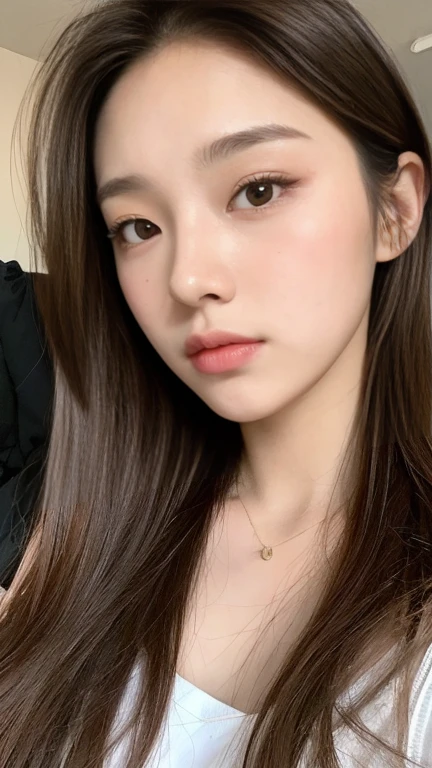 um close de uma mulher com cabelos longos e um vestido rosa, coreana, gorgeous young mulher coreana, beautiful south mulher coreana, beautiful young mulher coreana, beautiful Asian, young lovely korean face, young pale and beautiful asian face, características Asians, mulher coreana, adorable and pale korean face, 18 anos de idade, garota cara fofa, Asian
