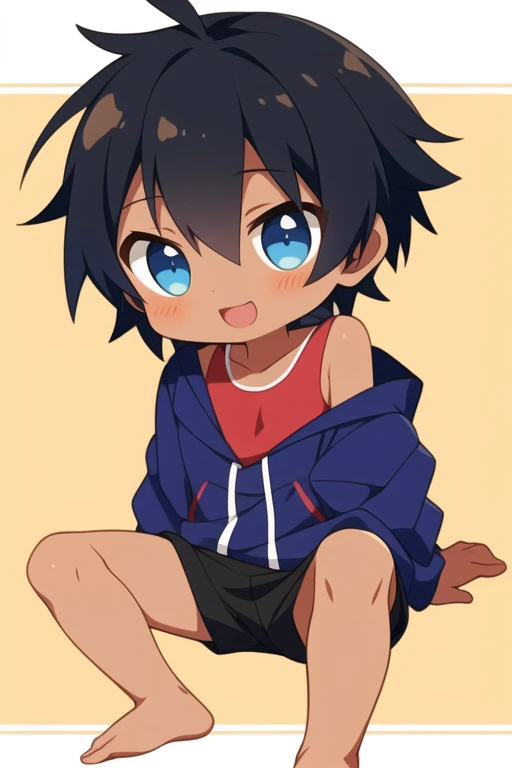 (Anime Shota Face Inu Attribute Boy, Muscle, Strong Unique Animal Ears, Tail, Open Clothes Sitting on the Grass, Fine Skin Details, Underwear Details, Hair Details, Outdoor Soft Light, Perfect Facial Proportions)