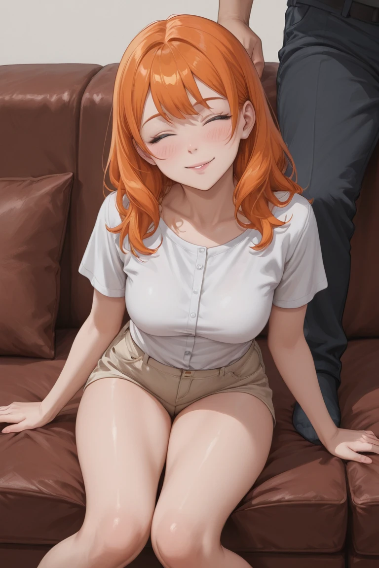 woman orange hair sweaty t-shirt nipples thi pub smiling drunk red face slutty spreading her legs and showing her anus a lot of semeallow orgasm fexual abuse st pantieductiusal