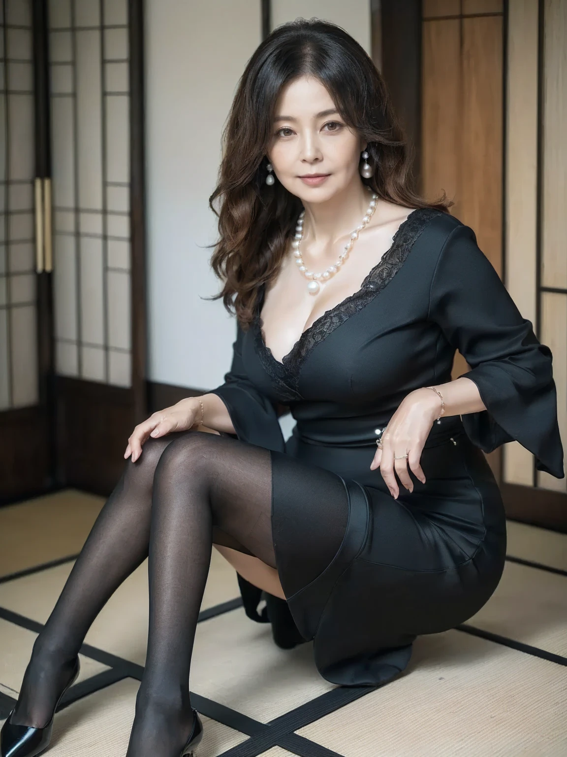 (masterpiece、top-quality)、(realisitic)、(On a hill with a beautiful night view:1.4)、High resolution、Highly detailed、perfect hand、Detailed finger、(Glamorous body:1.2),(Beautiful 60 year old Japan adult woman with nasolabial folds:1.4)、(Colossal breasts:1.4)、beatiful detailed eyes、(Short wavy brown hair:1.2)、Superfine Face、looking at the viewers、(Wear blue knee-high boots with pin heels:1.2)、(Full-body photography from a distance:1.4)、(Facing this way:1.0)、(Gorgeous party dresses with long slits:1.4)、cool expression