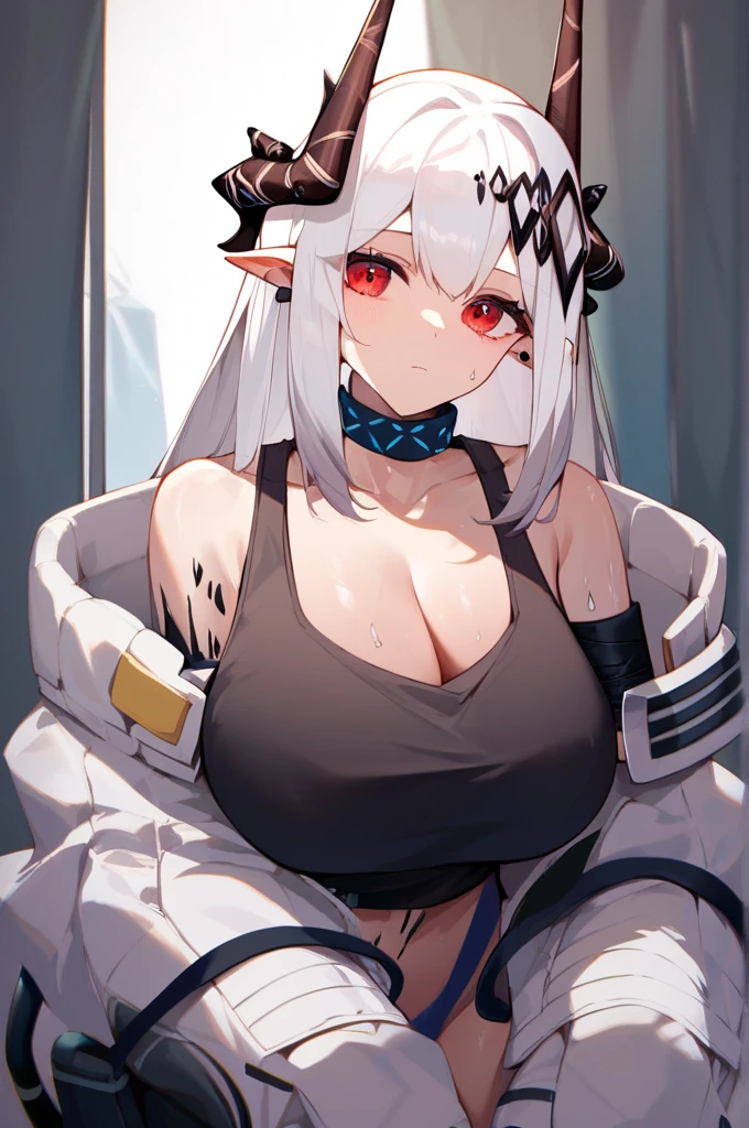 fantasy, 1 , cottage, human, big tits, navel, nude,(masterpiece, best quality), sidelightning, ,beautiful detailed eyes, slave chain, slave collar, lying on bed, slave clothing, eyes rolling, tongue sticking out, with tongue, crazy, open mouth, screaming, ahegao, heavy breathing, blush, sweat, slave clothing, multicolored hair, long hair