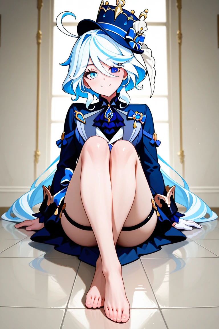 talking on phone,(((Liz Hellesta))),((v tuber)),((Game Now Streaming)),((White Delivery Room)),(Liz Hellesta髪),((Dressed seriously)),(((Do not expose breasts))),masterpiece, Highest quality ,(1 beautiful woman), Liz Hell,cameltoe,(Straight gray straight hair,((Bangs)),((Beautiful Japanese woman face)),Thin face,((Thin cheeks)),Beautiful woman face,Precise depiction,Excellent costume design, (Small breasts), Slender upper body,(8k Full Body RAW Photo), (Highly detailed skin: 1.2), ((Oily skin)),smile, Highly detailed face, ((Grey Hair)),fine grain, (((Sweaty body))), (((Oily skin))),Inside the room,1 Girl,Open your mouth,(((Open your eyes))),(((View your viewers))),Look this way,(((Open your eyes))),(((Open your eyes))),(Large pelvis),(Wide Hips),(((Very muscular and thick thighs Veins,))),(((Abnormally thick thighs))),Thigh gap,(((Shiny thighs))).(((Narrow waist))),(((Very thin waist))),(Realistic:1.0),Front view,1girl,lh1, (((White panties))),(((cameltoe))),Hair Ornament Net、Long Hair、Long sleeve、((Blue thigh-high socks in silk fabric))、((Armband))、Blue pleated mini skirt、((White jacket, cotton material))、(tight white shirt)、Blue Skirt、((Metallic black thigh straps)),(((Front view))),View your viewers,((Open your mouth)),Showing teeth,Constricted eyes,(((blush,shame))),(((Puzzled expression))),(Panties are wet),