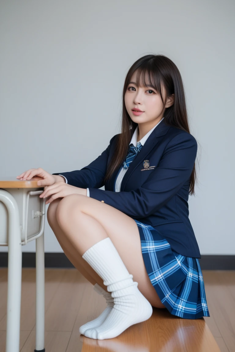 Ulchan-6500-v1.1, (RAW photo:1.2), (realistic:1.4), beautiful detailed girl, very detailed eyes and face, beautiful and fine eyes, That's ridiculous, incredibly That's ridiculous, huge file size, Super detailed, High resolution, very detailed, highest quality, masterpiece, Kemomimi, ((Japanese girls' high school uniform)), figure, very detailed, cg, unified, 8k wallpaper, wonderful, small details, masterpiece, highest quality, very detailed cg uniform 8k wallpaper, light shines on your face, cinematic lighting, 1 girl, , ((No panties)), ((dynamic pose))), (camel toe), (half), (pantyhose), (sit with your knees bent))