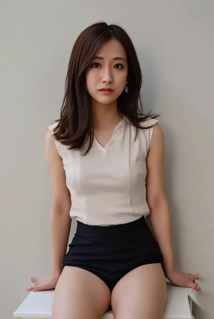 masutepiece, Best Quality, Photorealsitic, 4K, 日本人A MILF, (Solo), (((50 years old))), (Wrinkles at the corners of the eyes:1.5), (nasolabial folds:1.5), ((Large breasts)), (Saggy udder), A MILF, glamor, A sexy, Chromo-white skin, Mole on the mouth, Wavy long black hair, Looking at Viewer, (((my skin is old))), ((muscles are old)), Super large udder, Small diamond necklace, Diamond earrings, Tank tops, Black pantyhose, miniature tight skirt, high-heels, ssmile, Public places, sitted, opening legs
