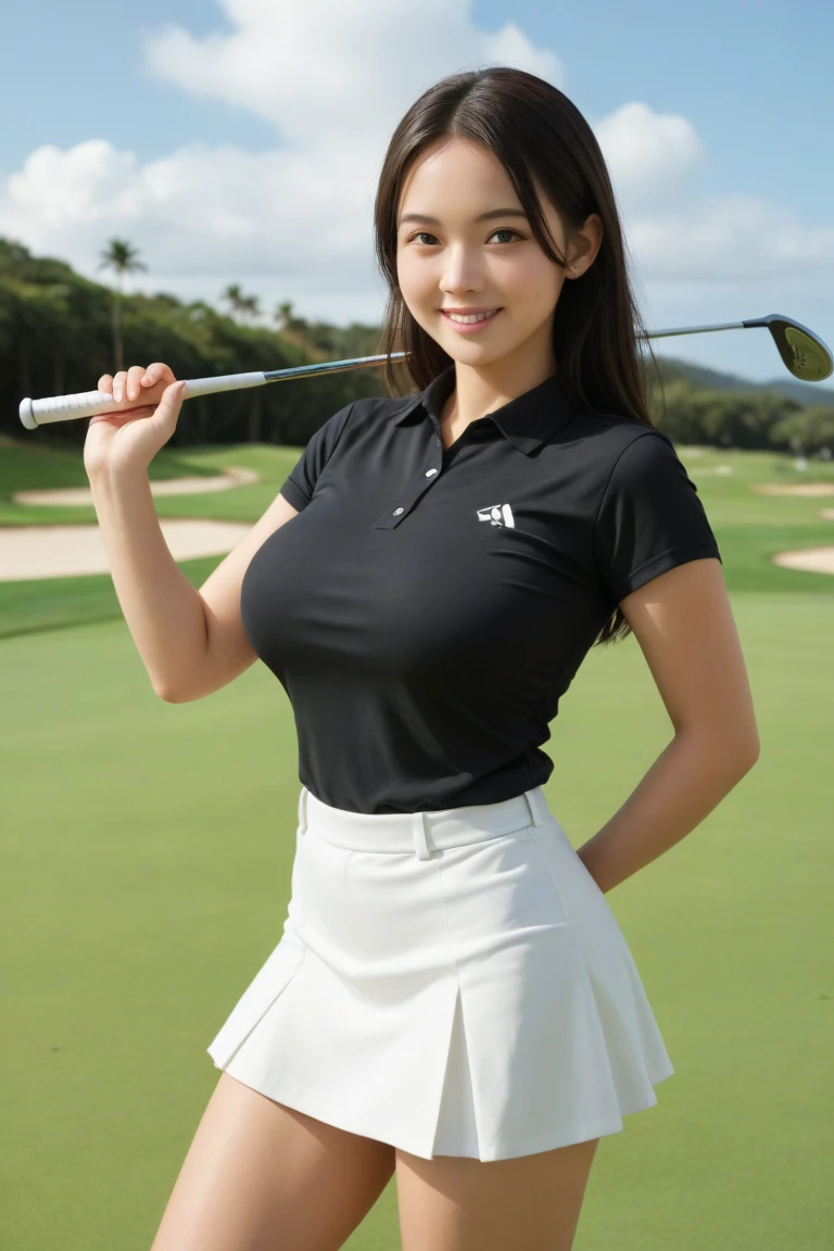 Marian Rivera, 30 years old, ((gigantic breast:1.3,5)), slim body, (best quality, masterpiece:1.2), ((1 girl)),((solo)), swinging stick gilf, playing golf at golf yard, outdoor, bokeh, jav pose , photorealistic, ultra high res, full body shot, front lighting, intricate detail, Exquisite details and textures, ((wearing white tight t shirt , matcha mini skirts)), golf hat, diamond necklace, face highlight, full body, slim and tall body, detailed face, white skin,(( long weavy brown hair)), looking at viewer, symmetrical eyes, earrings, slim body, tall body, best lighting, photon mapping, radiosity, physically-based rendering, good hands, good fingers, silver highheels, feet, multicolor, masterpiece,ultra realistic,32k,extremely detailed CG unity 8k wallpaper, best quality, beautiful ass, ((Dynamic profesional model pose)), naughty faces expression, pubic area protruding, areola protruding, protruding, seducting, perfect anatomy, beautiful legs, model poses, realistic body, open shoulders, ABS:1.4