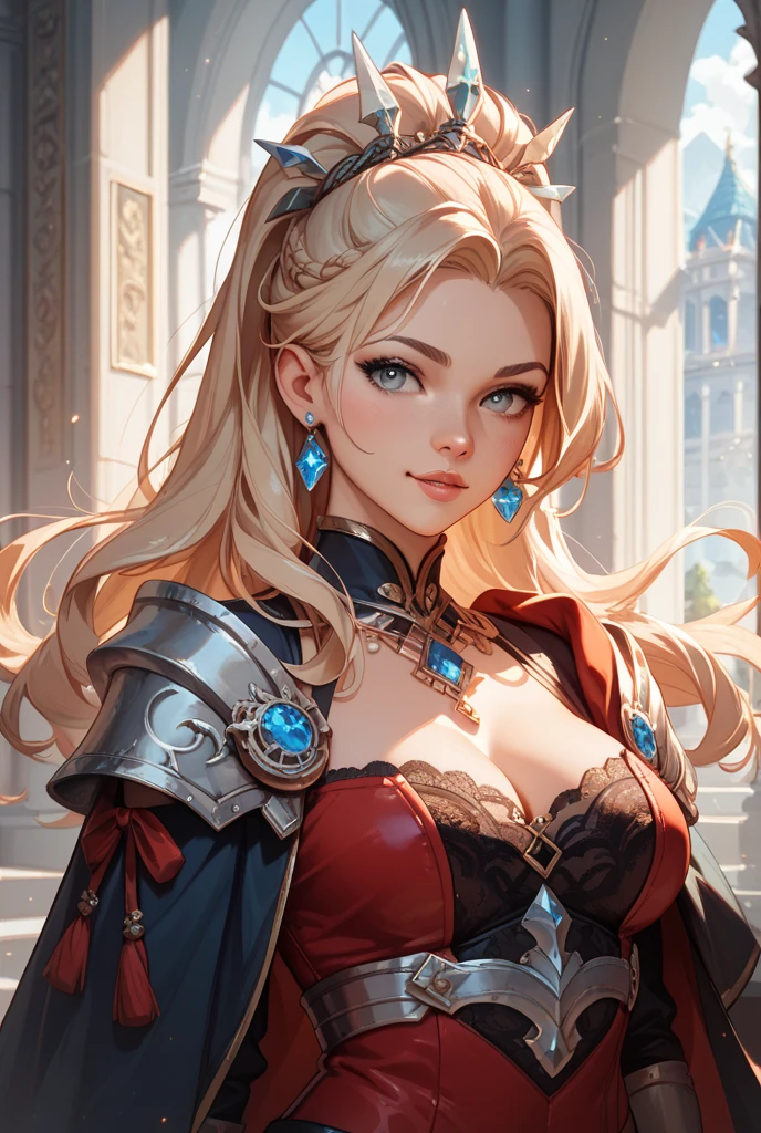 ((masterpiece))), (((highest quality))), ((Super detailed)), (Super realistic), (High-definition CG illustration), cinematic light, photorealistic,Very beautiful young lady, light make-up,, Complex and detailed Eva, red cloak, gun、full nude