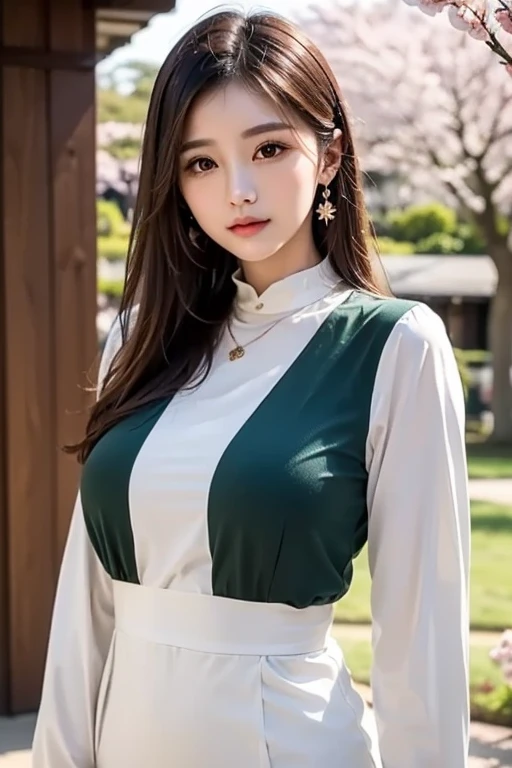 128k Female Models , Huge breasts, Eyes, ((Random Hair Styles)), High resolution , Upper body, No background, Studio Lightning , ((Royal Gold Shiny Random Dress,Hierarchical layers,underboob)Hairmaid Headdresse Bow Tie Multicolor Pleats (Woman in this exquisite bright green outfit、, Patterned Dresses) In bright tones