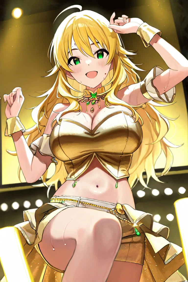 HighestQuali,Best picture quality,4 k hd wallpaper,Idol girl(enviroment),Stage costumes,be on stage,holding a mic,(full bodyesbian:1.7)