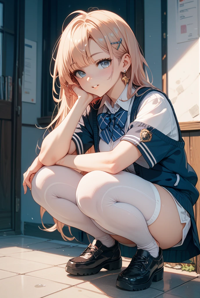 (8k, highest quality, Tabletop:1.2)、Ultra-high resolution, Detailed face, One 10-year-old girl, blue eyes, Blonde, Braid, Long Hair, Hood on head, Pink Coat, gloves, boots, it's snowing, Snow Mountain, Silver World, walk