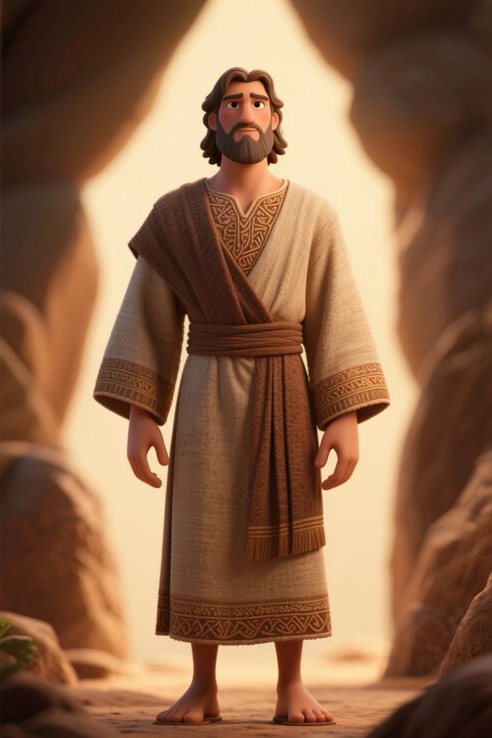 God and Jesus with an hourglass
