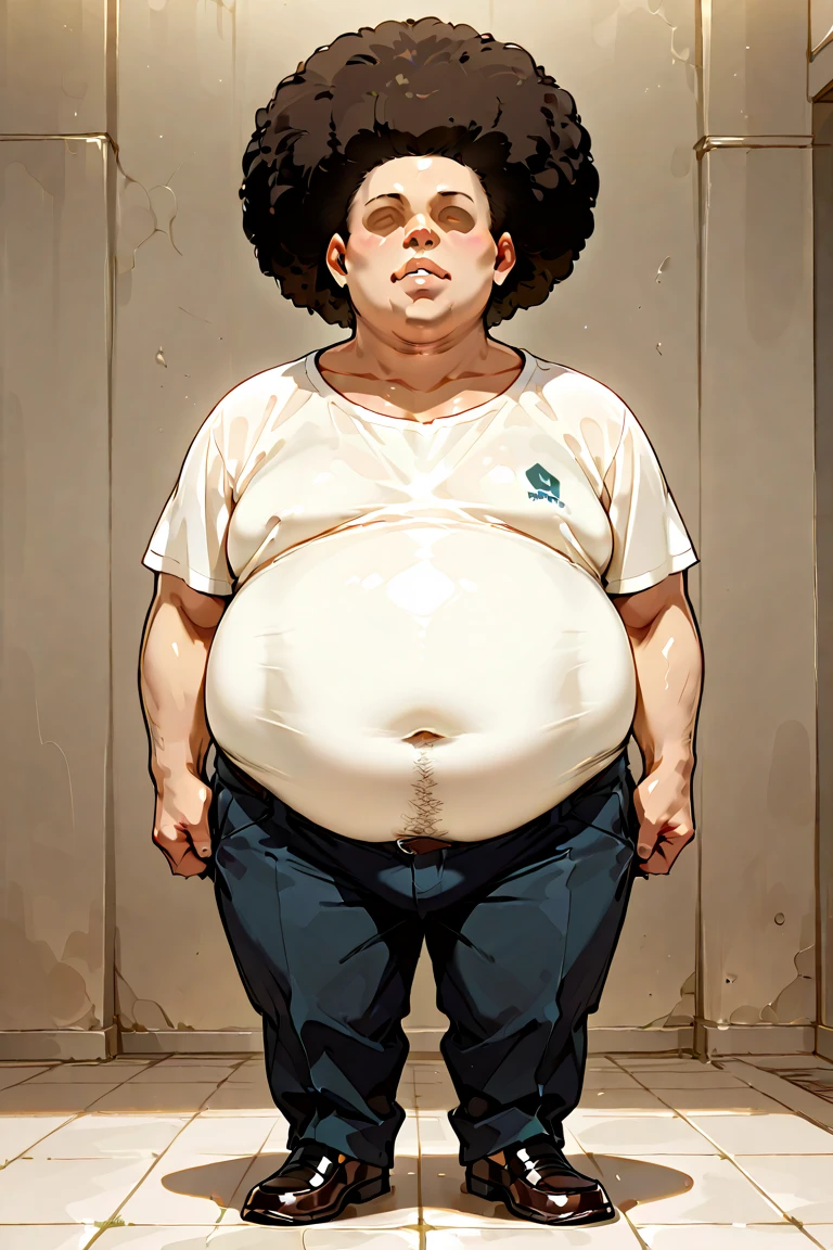 (Fat old man wearing glasses:1.3),Brown Skin,masterpiece, Highest quality, Ultra-high resolution,rich contrast,super high quality,8k,Highly detailed CG unit wallpaper,texture,Incredibly absurd,Ultra-high resolution,RAW Photos,Blue and white checked loincloth,(((Wet))),blush,1boy,reinokabe, checkered wall, english text, checkered background,topless,(look up:1.3),Serious,smile,vogue
