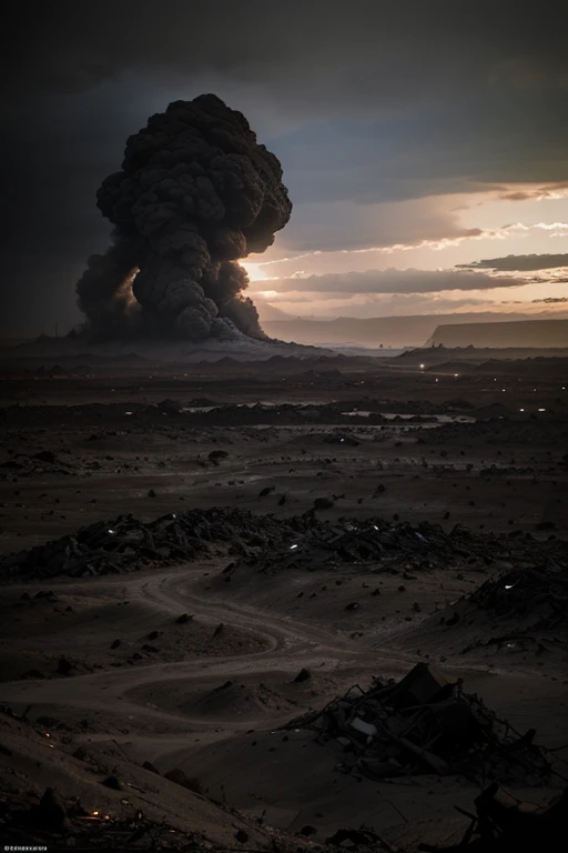 Gerar uma imagem realista de Marte, mostrando um homem correndo em meio a uma tempestade de areia, com pedras voando ao redor, explosions and smoke. The scene should convey a sense of urgency and imminent danger. Image quality should be as high as possible, with sharp details and stunning realism. Certifique-se de capturar a textura do solo marciano, a turbulência da tempestade de areia e os efeitos de luz e sombra causados pelas explosions and smoke."