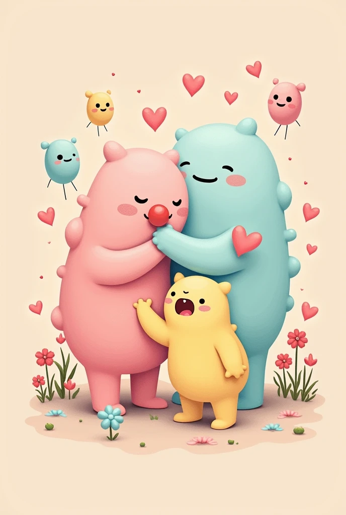 Cartoon of thrombosis and edema, with a very nice and tender human appearance