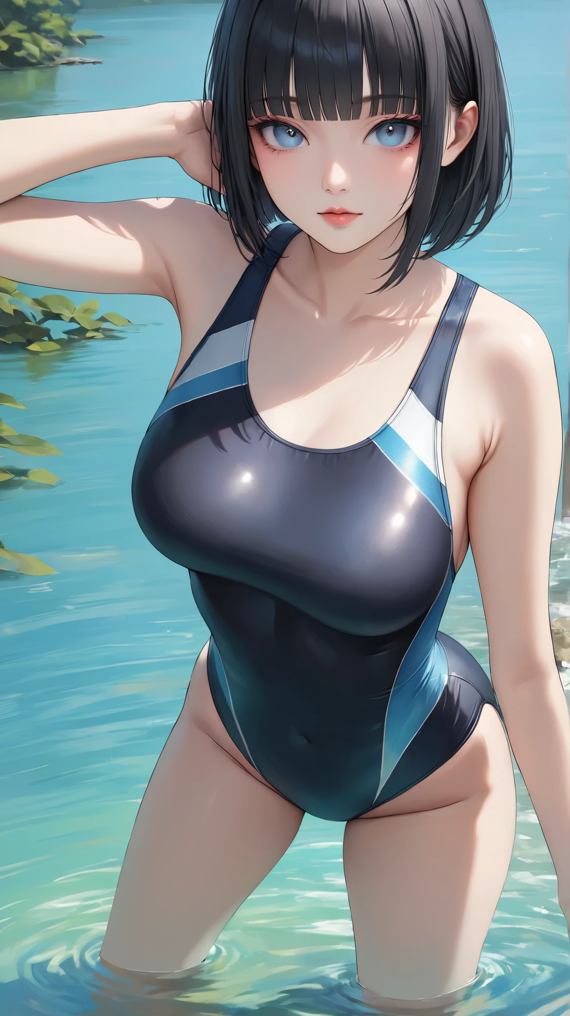 Korean Idol Mature Woman Huge ((A navy blue school swimsuit that is so shiny it reflects light..)) (Round face chubby) ((plump)) ((Blonde Short Hair)) ((星空と大きな月が美しい海でSwimming in the sea)) Swimming in the sea Sweaty ((Sweat pours down)) ((My face and body are sweaty and wet.)) ((鮮やかな赤いルージュのplump唇)) ((Eyes meet)) Duck mouth ((Watery eyes)) ((Beautiful sweaty armpits)) ((Slippery, shiny, wet armpits)) Leg spread ((腋を見せてくるMature Woman)) ((50 years old))